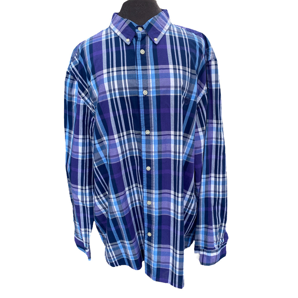 Chaps Men's Oxford Custom Fit button down long sleeve shirt